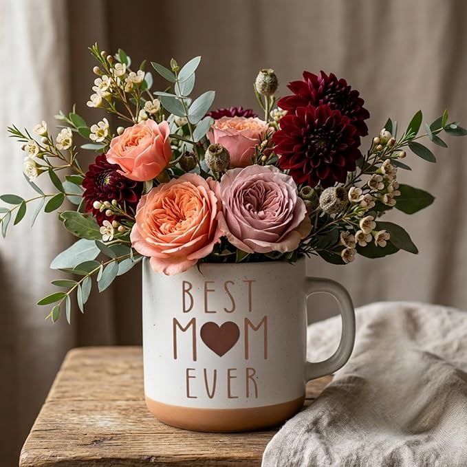 Mom Mug, Best Mom Ever Mug, Mothers Day Gifts from Daughter Son, Mother’s Day Gift for Mother from Child, Coffee Mug, Meaningful Mother Coffee Stoneware Mug
