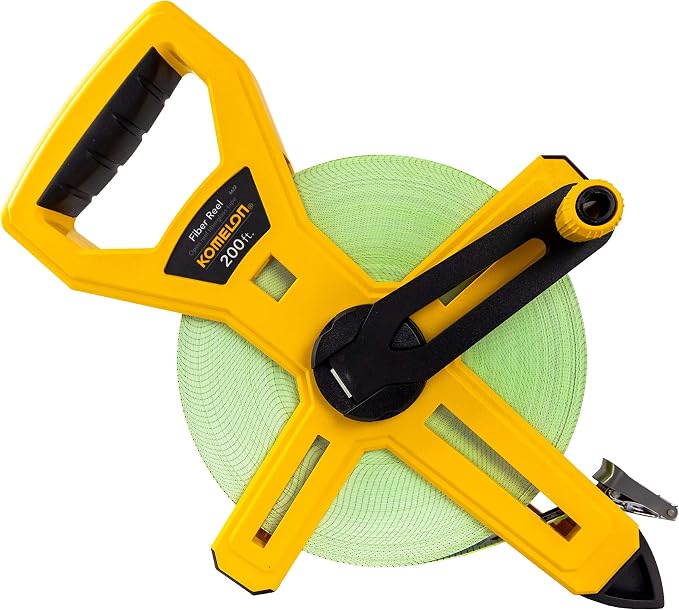 Komelon Fiberglass Tape Measure 6622, 200-Feet | Open Reel | Green | Pack of 5