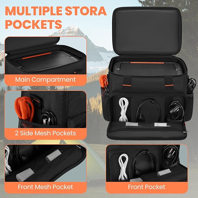 Portable Power Station Carrying Bag Compatible with Jackery Explorer 1000 V2, Portable Carrying Bag with Adjustable Shoulder Strap, Travel Carrying Case for Camping Essentials