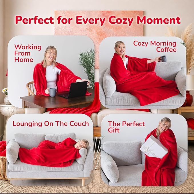 Super Blanky Wearable Blankets for Women, Adult Wearable Blanket Men, Mother's Day Gifts for Her, Wife Birthday Gift Ideas