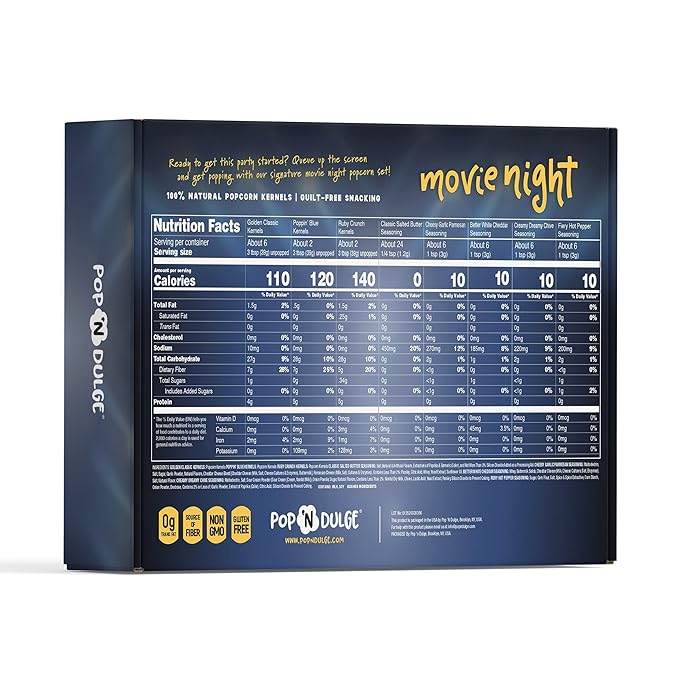 Game Day Movie Night Popcorn Gift Set Gifts For Men Family Gifts Party Supplies, 5 Non-GMO Gourmet Popcorn Kernels and 5 Popcorn Seasoning Flavoring - 10 Pack