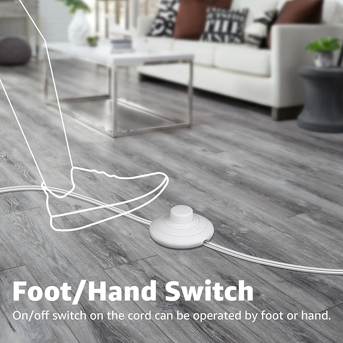 SUNVIE 2 Pack Uplighting Indoor Floor Can Light, 5W Up Lights with 2700K LED GU10 Bulbs, Uplights Floor Spot Lights Indoor for Home Accent Lighting, 5.9 FT Plug Cord & Foot Switch