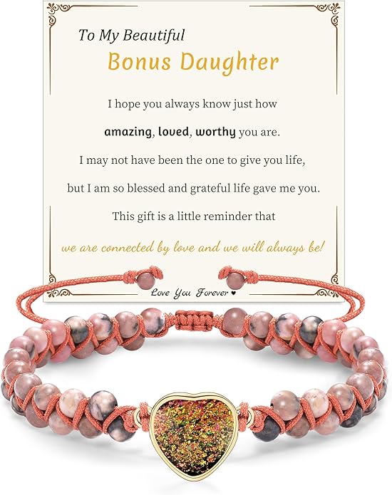 Mothers Day Gifts for Daughter Granddaughter, To My Mom Grandma Wife Girlfriend Sister Jasper Heart Bracelets Birthday Anniversary Christmas Stocking Stuffers Valentines Day Jewelry