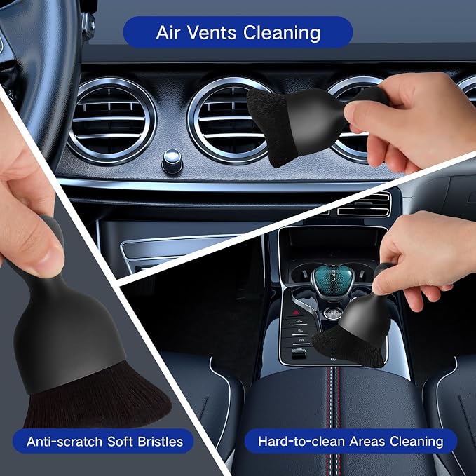 29Pcs Car Detailing Kit, Car Detailing Brush Set, Car Wash Cleaning Kit, Car Detailing Brushes, Professional Car Care Kit for Interior Exterior Wheels, Blue