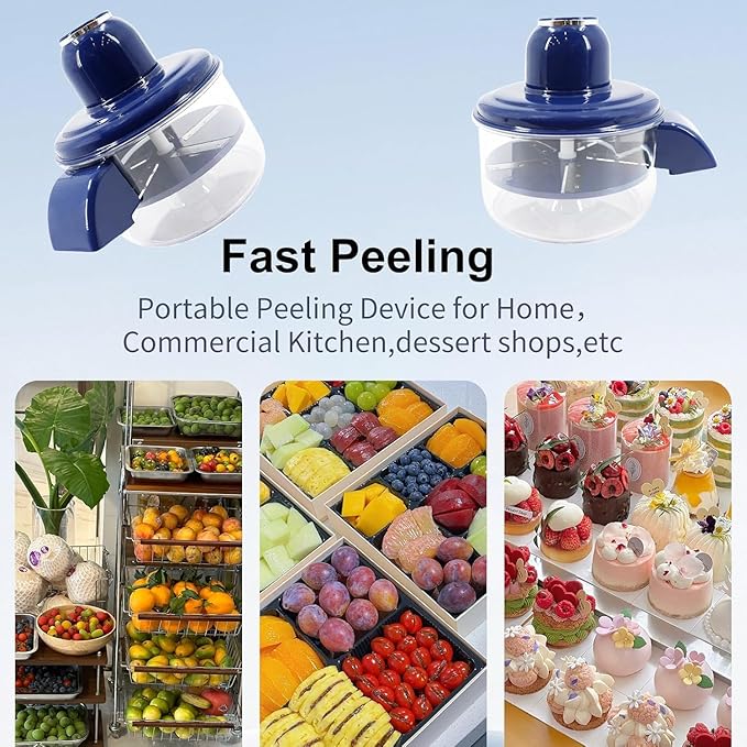Automatic Garlic &Small Fruit Peeler-Portable Rechargeable Electric Grapes Peeling Machine for Home,Outdoor Picnic,Commercial Kitchen