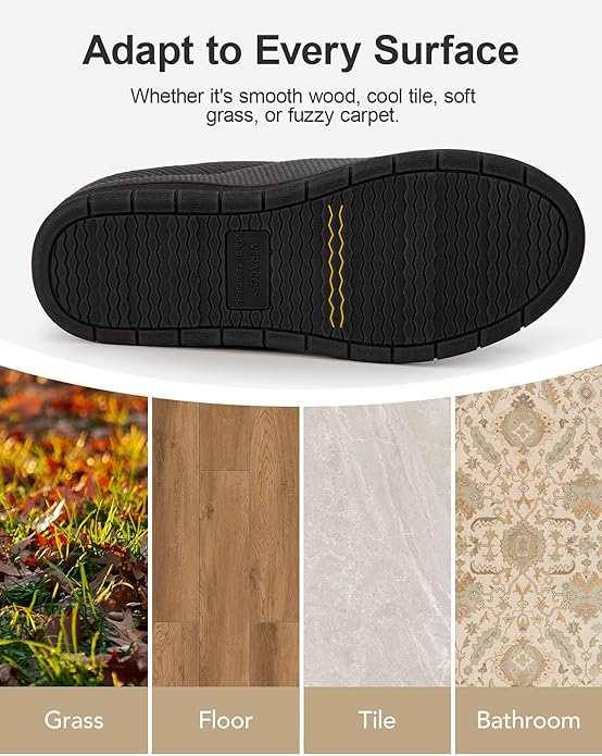 VeraCosy Men's Moccasin Slippers Comfy Soft Durable Slip-on Indoor Memory Foam House Shoes