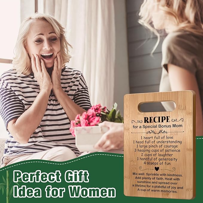Popular Gifts for Bonus Mom Mothers Day, Cutting Board Gift for Bonus Mom, Bonus Mom Birthday Gifts from Daughter Son