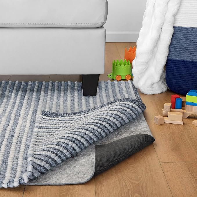 RUGPADUSA - Dual Surface - 11' Square - 1/4" Thick - Felt + Rubber - Non-Slip Backing Rug Pad - Safe for All Floors