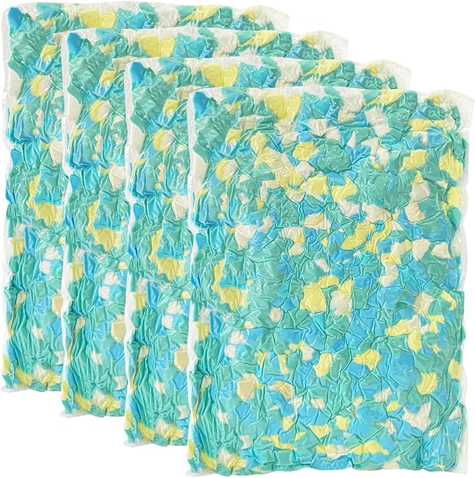 20lbs Bean Bag Filler, Shredded Memory Foam Filling for Pillow Stuffing Cushion Arts Crafts Refill, Without Added Gel Particles, Premium Soft and Great for Stuffing (Multi Color and Pack of 4)
