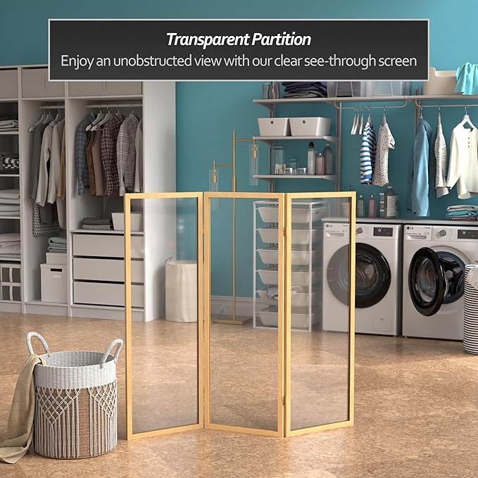 4 ft. Short Clear Plastic Partition Natural 4 Panel