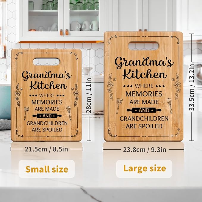 Grandma Gifts, Grandma Birthday Gifts - Unique Cutting Board - Best Gifts for Grandma from Grandchildren - Thoughtful Mothers Day Christmas Gifts for Grandma Grandmother Gift Ideas 13.2x9.3 in