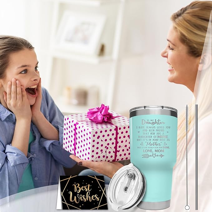 Hexagram Daughter Gifts for Mothers Day, Gifts for Daughter from Mom, 20 oz Tumbler
