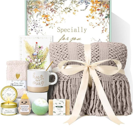 Mothers Day Gifts for Mom Wife Grandma Friends Sister, Birthday Gifts for Women Self Care Spa Gift Baskets for Women, Get Well Soon Gift Baskets Thinking of You Relaxation Stress Relief Care Package