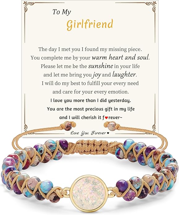 Mothers Day Gifts for Daughter Granddaughter, To My Mom Grandma Wife Girlfriend Sister Jasper Heart Bracelets Birthday Anniversary Christmas Stocking Stuffers Valentines Day Jewelry
