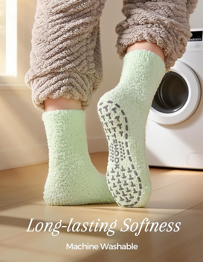 TEHOOK Warm & Cozy Gifts for Women, Fluffy Fuzzy Plush Sleeping Slipper Socks - Soft Warm Fabric