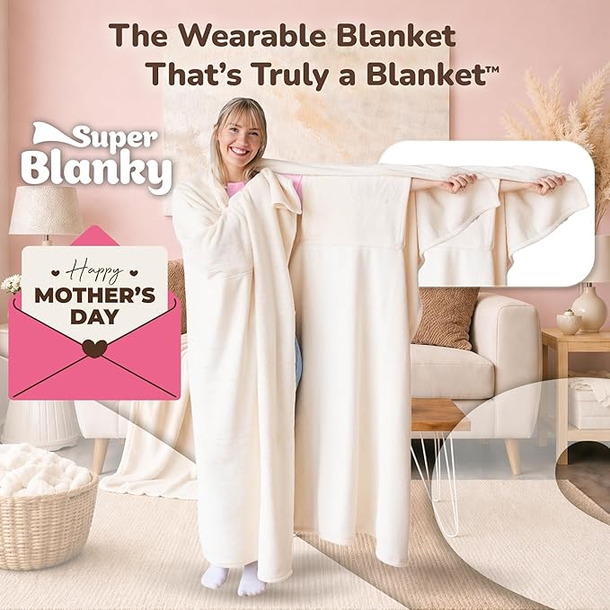 Super Blanky Wearable Blankets for Women, Adult Wearable Blanket Men, Mother's Day Gifts for Her, Wife Birthday Gift Ideas