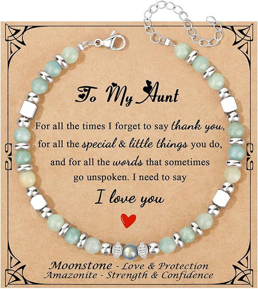 JoycuFF 𝗚𝗶𝗳𝘁𝘀 𝗳𝗼𝗿 𝗪𝗼𝗺𝗲𝗻 𝗠𝗼𝗼𝗻𝘀𝘁𝗼𝗻𝗲 𝗕𝗿𝗮𝗰𝗲𝗹𝗲𝘁 Amazonite Colorful Imperial Jasper Stainless Steel Beads Bracelets, Mothers Day Birthday Christmas Valentines Graduation Gifts