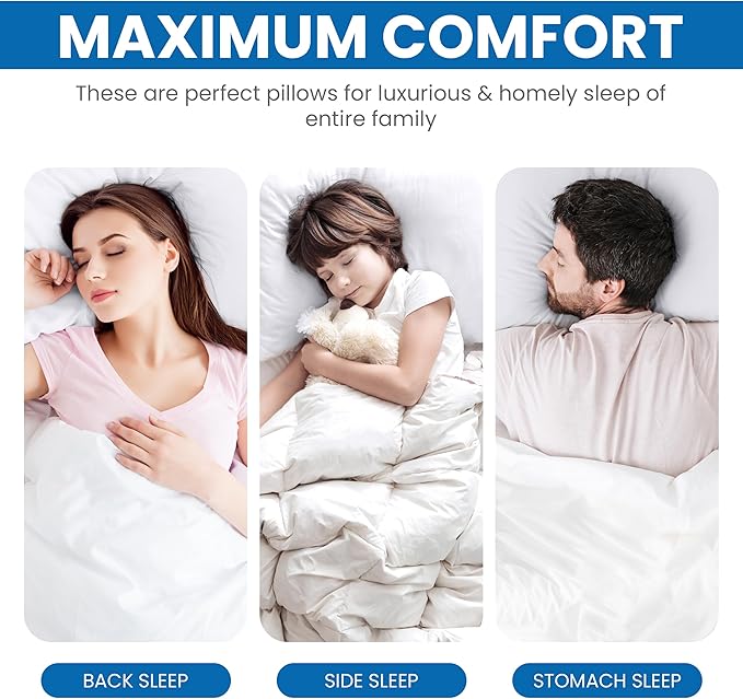 Utopia Bedding Bed Pillows for Sleeping (White), King Size, Set of 4, Hotel Pillow, Cooling Pillows for Side, Back or Stomach Sleepers
