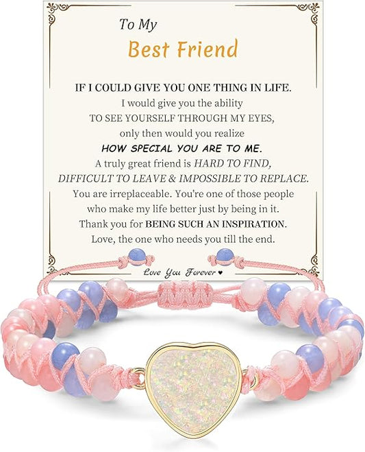 Mothers Day Gifts for Daughter Granddaughter, To My Mom Grandma Wife Girlfriend Sister Jasper Heart Bracelets Birthday Anniversary Christmas Stocking Stuffers Valentines Day Jewelry