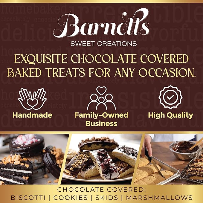 Barnetts Mothers Day Chocolate 24 Biscotti Gift Baskets, Gourmet Cookie Gifts Box for Him and Her Food Baskets Delivery, Candy Basket Ideas for Mother, Mom, Grandmother, Grandma, Wife, Sister, Daughter, Women