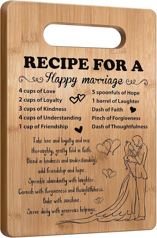 Wedding Gift for Couple 2026, Bridal Shower Gifts for Bride and Groom Engagement, Happy Marriage Cutting Board, Gifts for Wedding Shower, Newlywed Mr and Mrs Gifts Bride to Be Gifts