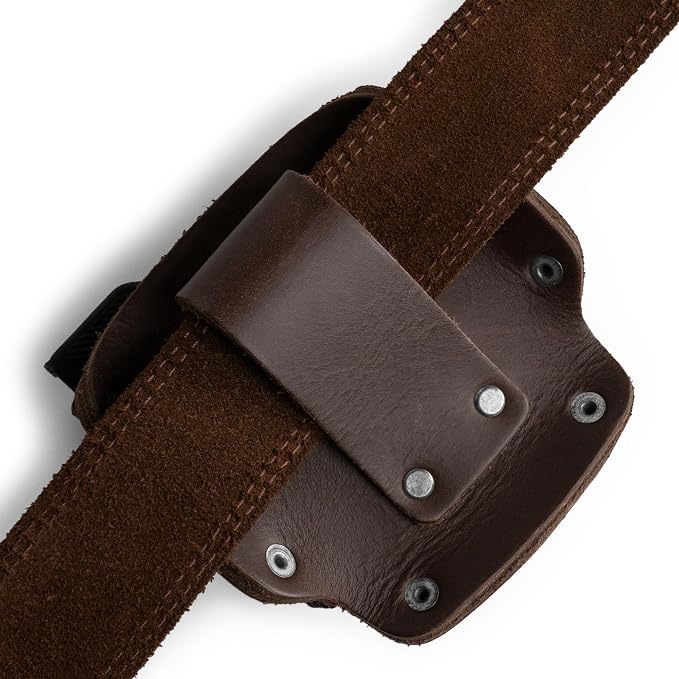 Hide & Drink, Large Tape Measure Holder, Tool Holster w/Easy Belt Loop for Handymen, Carpenters, Electricians, Durable Hammer Pouch, Full Grain Leather, Handmade