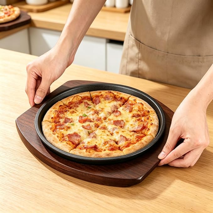 Cast Iron Fajita Plate, Skillet Pan, Steak Platter (10 inch with Base)