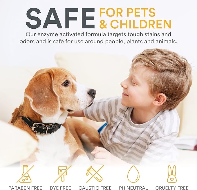 Zeiff Pet Stain and Odor Remover - Pet Odor Eliminator for Home and Professional Use - Carpet Stain Remover - Pet Urine Enzyme Cleaner for Dog and Cat Pee, Feces, and Fluids - 32 oz, 2 Pack