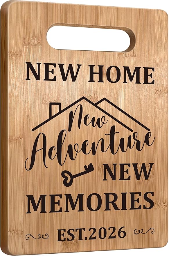 Housewarming Gift for New House Homeowner, House Warming Gifts New Home 2026 Cutting Board Gift, First Home Gift for Neighbor, Realtor Closing Gifts for Home Buyers New Home New Adventure New Memories
