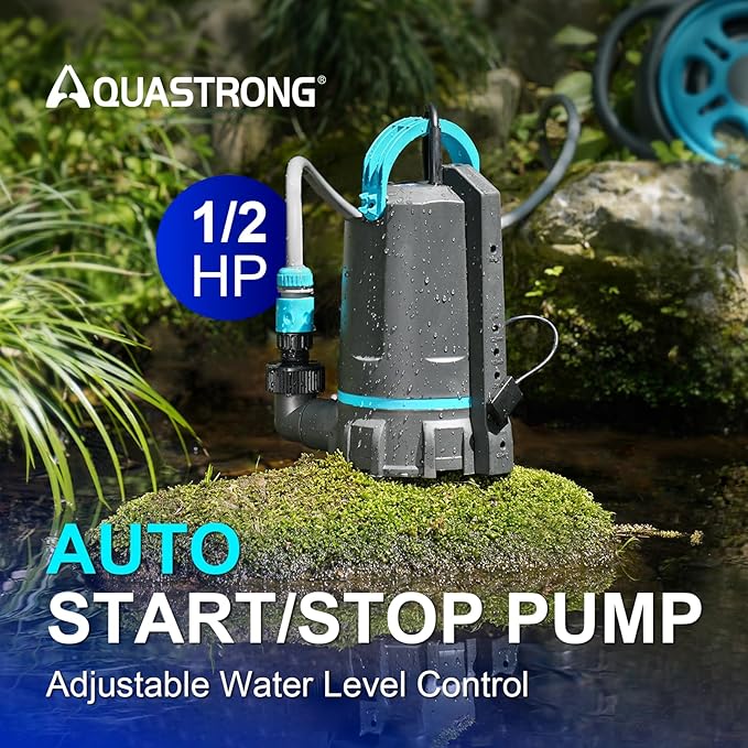 Aquastrong 1/2HP Automatic Submersible Sump Pump 3159 GPH