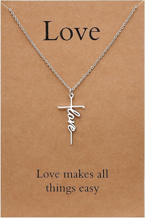 Lcherry Faith Cross Pendant Necklace for Women Religious Christian Jewelry Mother's Day Gifts for Women