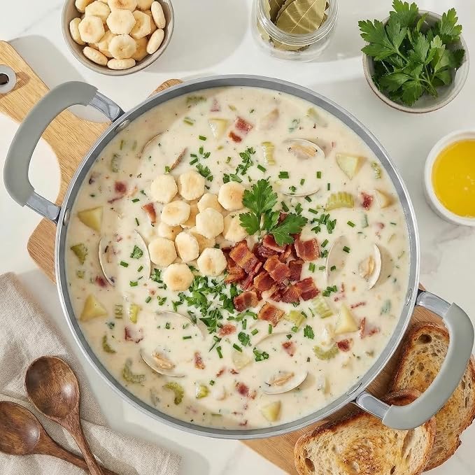 BEZIA 12QT Non Stick Stock Pot with Lid, Ceramic Big Cooking Pot for Soup | Stay-Cool Silicone Handles, Oven Safe & Easy Cleanup, for All Stovetops, for Large Gatherings, Gift Giving & Batch Cooking