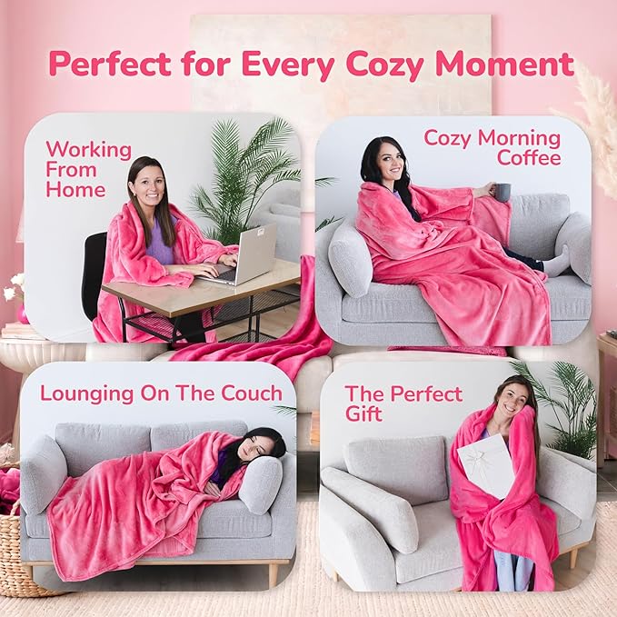 Super Blanky Wearable Blankets for Women, Adult Wearable Blanket Men, Mother's Day Gifts for Her, Wife Birthday Gift Ideas