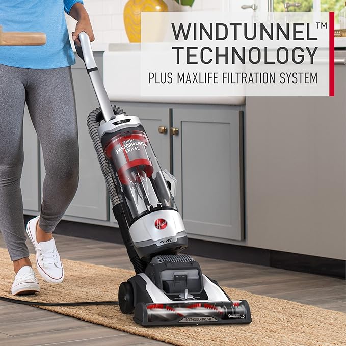 Hoover MaxLife Elite Swivel Vacuum, Bagless Upright Vacuum | HEPA Media Filtration, MAXLife System, WindTunnel Technology, Corded Vacuums for Home Use