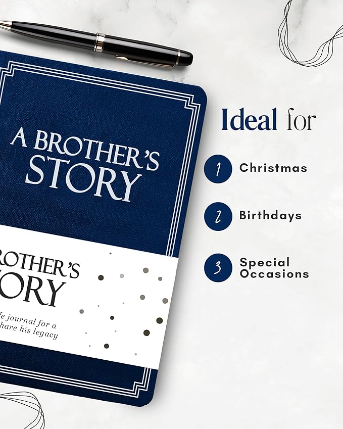 Brother's Life Story Journal (Hardcover): A Meaningful Keepsake for Brother to Share His Journey & Memories, Book Includes 250+ Prompt Questions, Sentimental Gift for Father's Day, Birthday, Christmas