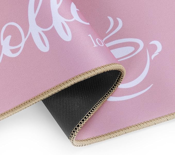 SHACOS Coffee Mat 2 Pack 12x19 Inch Absorbent Non Slip Rubber Bar Accessories Coffee Maker Mat for Countertop Dish Drying Mat Heat Resistant, Pink
