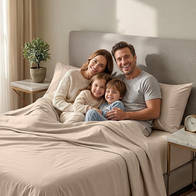 Utopia Bedding Queen Sheet Set - 4 Piece Cloud-Soft Microfiber Sheets - Airy & Comfortable for Restful Sleep - Includes 1 Fitted, 1 Flat & 2 Pillowcases (Beige)