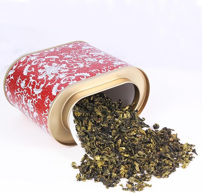 2-Pack Large Tea Tins for Loose Tea With Lid - Metal Sealed Jar Tea Canister Oval Shape 3.53~7oz Small Tin Cans Loose Tea Storage Kitchen Canisters Tea Bag Organizer, Coffee, Candy, Herbs Canister