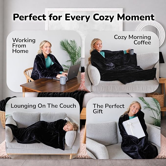 Super Blanky Wearable Blankets for Women, Adult Wearable Blanket Men, Mother's Day Gifts for Her, Wife Birthday Gift Ideas