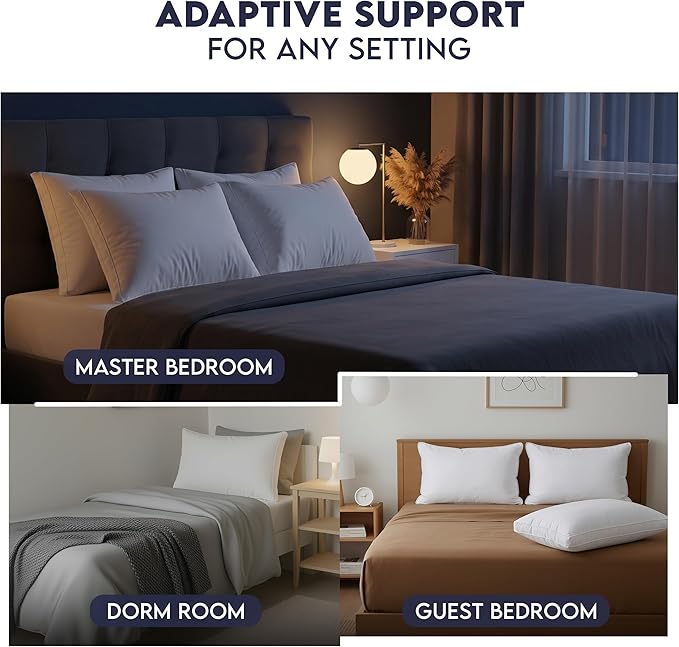 Utopia Bedding Bed Pillows for Sleeping Queen Size (White), Set of 4, Soft & Fluffy Pillow with Down Alternative Filling, Cooling, Hotel Quality, Gusseted Pillow for Back, Stomach or Side Sleepers