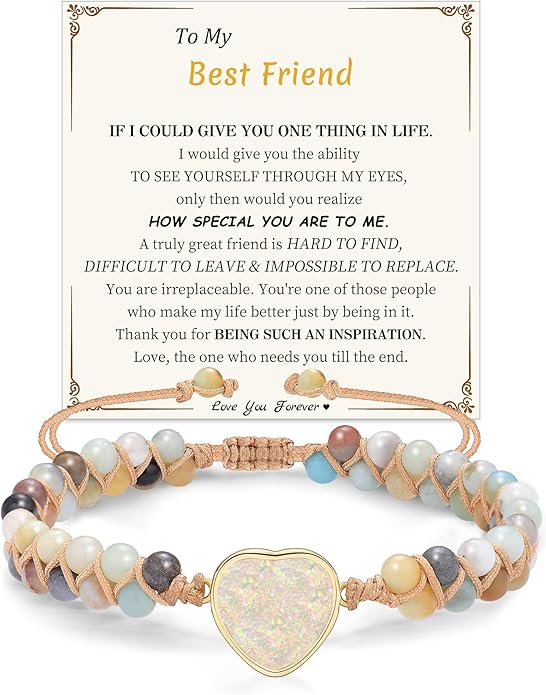 Mothers Day Gifts for Daughter Granddaughter, To My Mom Grandma Wife Girlfriend Sister Jasper Heart Bracelets Birthday Anniversary Christmas Stocking Stuffers Valentines Day Jewelry