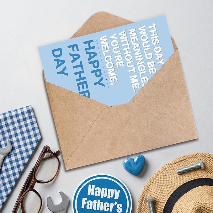Fathers Day Card Gift for Dad from Daughter Son, Meaningful Double-Sided, Minimalist Premium Design, Perfect Father's Day Decoration Ideas