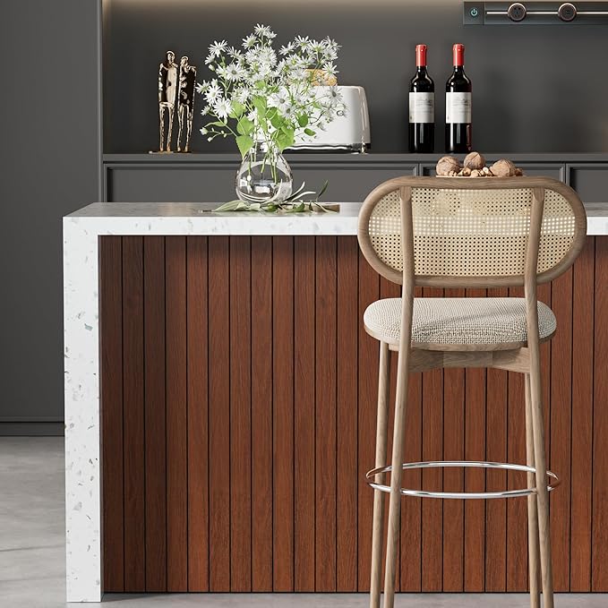 Arthome Peel and Stick Slat Wall Panels 15.7 "x240,Self-Adhesive PVC Wood Grain Wallpaper Panel,3D Thick Faux Soundproof Backsplash Accent Wall Tile for Walls & Furniture (Walnut Coverage 26 Sq.ft)