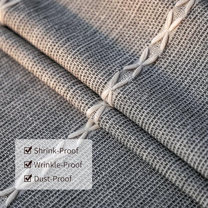 Deep Dream Tablecloth, Embroidered Waterproof Table Cloth Cotton Linen Wrinkle Free Anti-Fading Tablecloths Dust-Proof Table Cover for Kitchen Dinning Party Christmas, 55 x 102 Inch - New Gray