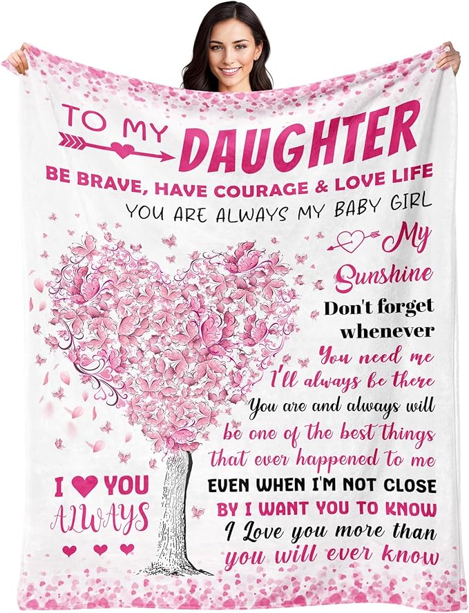 Mothers Day Blanket Gifts for Daughter - Daughter Gifts from Mom Dad - Daughters Birthday Gift - Gift for Teen Girls & Kids - Graduation Present for Daughter - to My Daughter‘s Blanket 50"X 60"