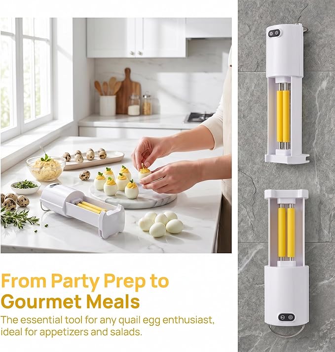 Electric Quail Egg Peeler Machine Only for Cooked Quail Eggs, 3 Second Fast Automatic Quail Egg Shell Remover, Food Grade Quail Egg Peeling Tool Compact Kitchen Gadget for Home & Commercial Use