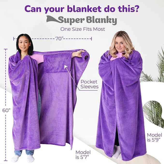 Super Blanky Wearable Blankets for Women, Adult Wearable Blanket Men, Mother's Day Gifts for Her, Wife Birthday Gift Ideas