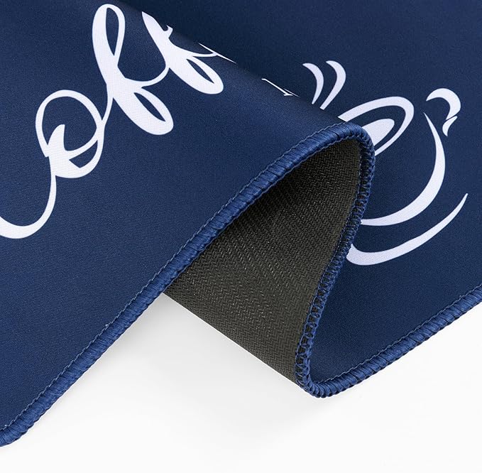 SHACOS Coffee Mat 2 Pack 12x19 Inch Absorbent Non Slip Rubber Bar Accessories Coffee Maker Mat for Countertop Dish Drying Mat Heat Resistant, Dark Blue