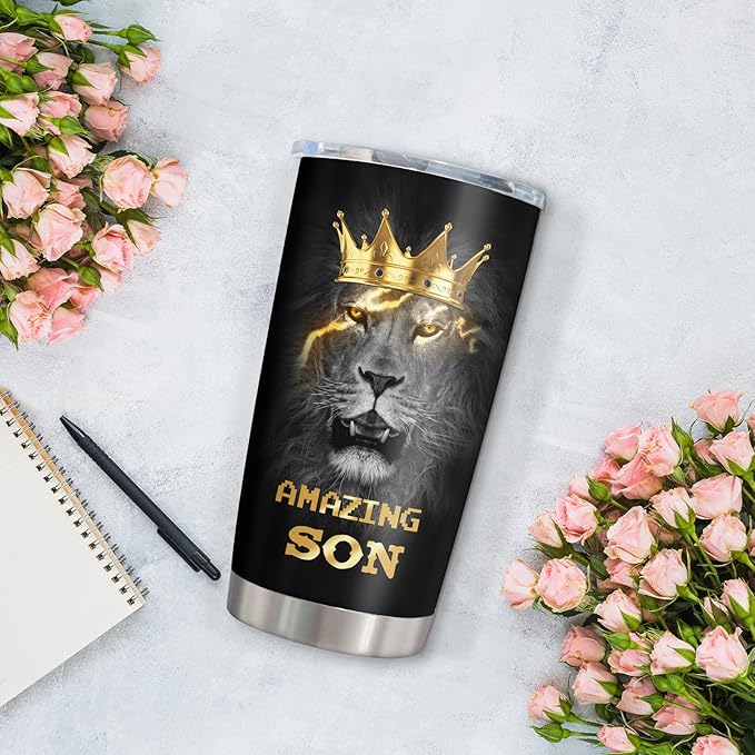 Muilzon To My Son Gifts Coffee Tumblers 20oz - Gifts for Grown Son from Mom Dad - Graduation Christmas Birthday Gift Ideas for Sons Coffee Mug Cup