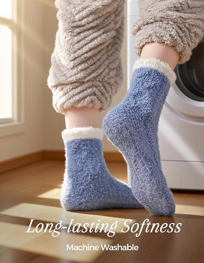 TEHOOK Warm & Cozy Gifts for Women, Fluffy Fuzzy Plush Sleeping Slipper Socks - Soft Warm Fabric